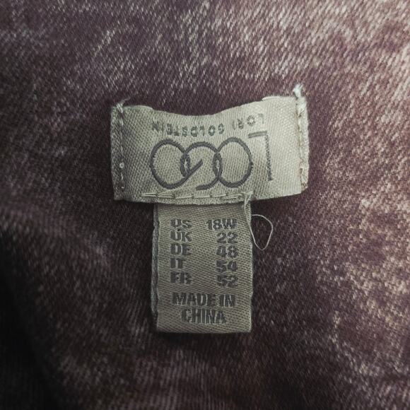 LOGO By Lori Goldstein Washed Purple Frayed Hem Jean Denim Women's Jacket 18W - Picture 4 of 5